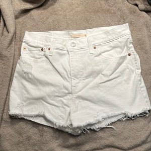 Levi’s High Rise Denim Shorts White